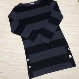 長袖ロングTシャツ Lサイズ ボーダー レディース