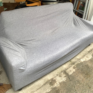 3人掛けソファー　布製　茶色系　カバー有り