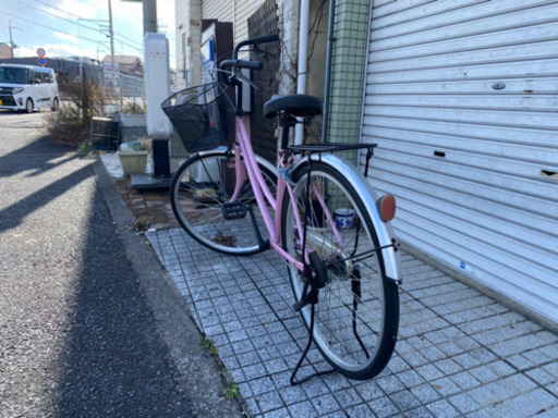【中古自転車26インチ】ピンク　鍵新品でスペアキーあり　シンプルで美品❗️SALE中　唐崎店展示中