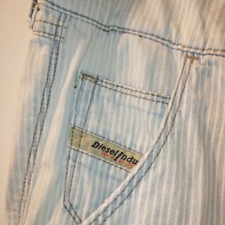 受付3/7まで☆ DIESEL ディーゼル WIRKY デニムワイドパンツ ストライプ ライトブルー 27の画像
