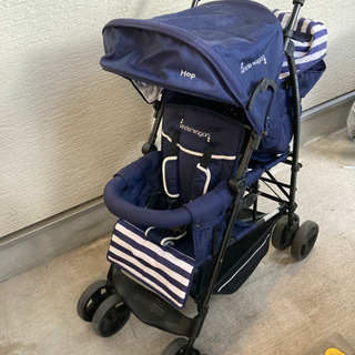 kinderwagon 2人乗ベビーカー DUO シティHOP ネイビー 取引中】2人乗り キンダーワゴンDUOシティHOP ベビーカー