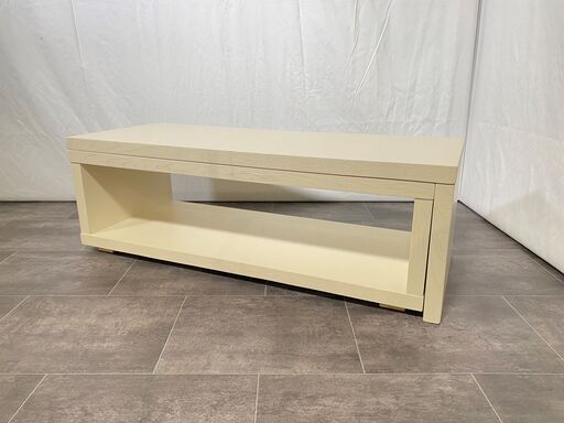 テレビボード 白 テレビ台 ローボード スライド式 リビング家具 中古品