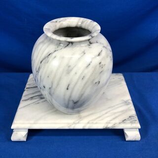 大理石 花瓶 台座付き【管理KRK353】