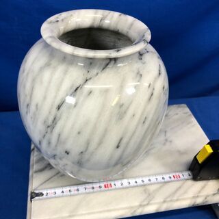 大理石 花瓶 台座付き【管理KRK353】の画像