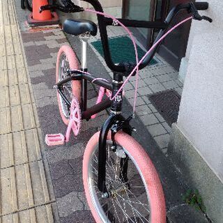 FUN]20吋 BMXクルーザーバイク シングル/ブラックxピンク