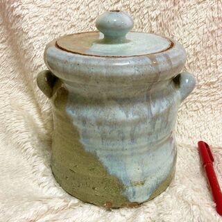 ★美品!!萩焼の水指・高さ17㎝・耳付・茶道具・お抹茶・水器・水...