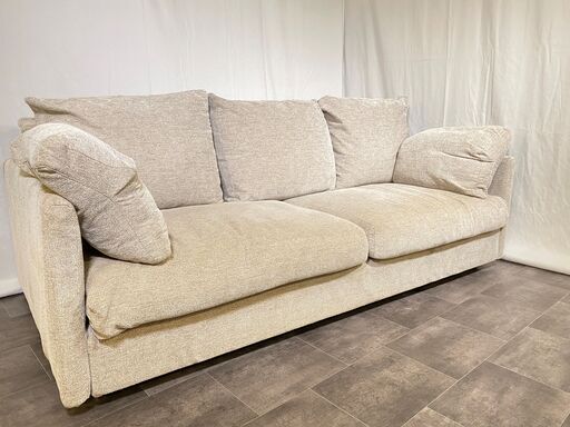 ソファ 東京インテリア購入品 3人掛け グレー クッション付き 中古品