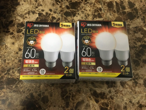 お受け渡し予定者決定しました　アイリスオーヤマ LED電球 E26 60W 電球色4個セット