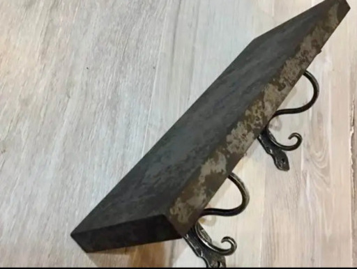 ◆アンティーク調壁付け木製棚◆ウォールシェルフ、丈夫な壁掛けラック◆2セット◆