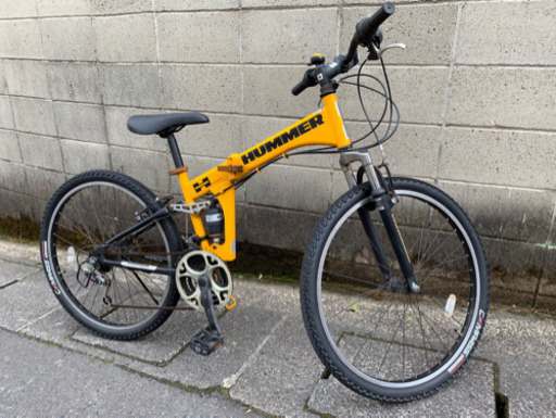 【ハマー折りたたみ自転車】26x1.95タイヤ　前後タイヤ、サドル、変速レバー新品❗️若林自転車膳所店　SALE中❗️美品❗️