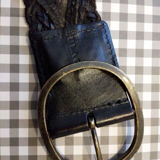  BLACK by moussy 本革メッシュベルト フリーサイズの画像