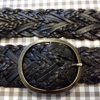  BLACK by moussy 本革メッシュベルト フリーサイズ