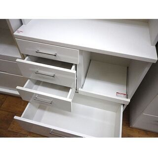 ニトリ 大型レンジボード 幅88.5 食器棚 ホワイト たっぷり収納 レンジ