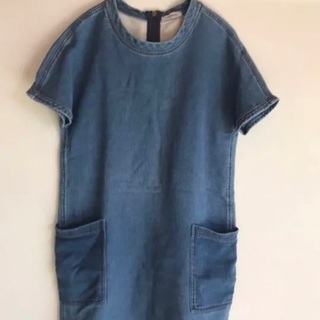 ●美品●MAX&Co パーカー素材のデニム色ワンピース