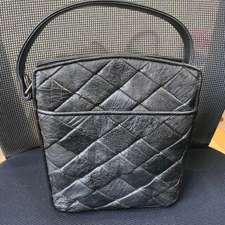 店頭販売済🎁 MALOCK M ハンドバッグ　オーストリッチ調　黒 🎁