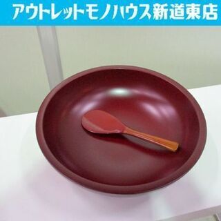 こね鉢 古代朱 へら付き　直径36㎝×高さ10㎝ YM20-10...