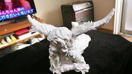 頬杖をついた天使①　ガーデニングオブジェ