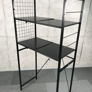 (お渡し先決定)☆洗濯機ラックＢＫ☆(伸縮式　フリーサイズ) 【訳あり品A】  の画像