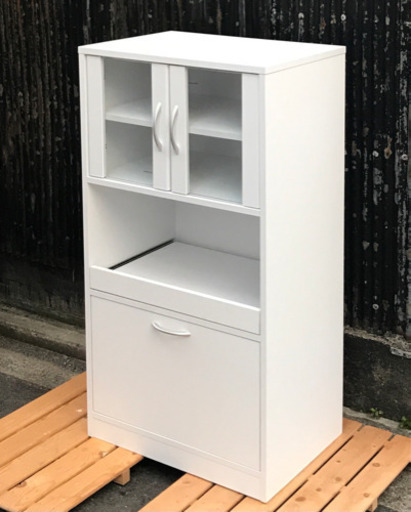 小型食器棚　ホワイト