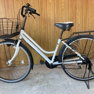 取引済　　軽快自転車　変速　26インチ　ホワイト　