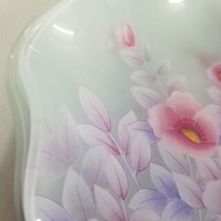 花柄　ガラス皿の画像