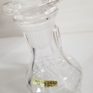 CRYSTAL24％　ガラス製醤油差し カメイガラス　ガラス栓　の画像