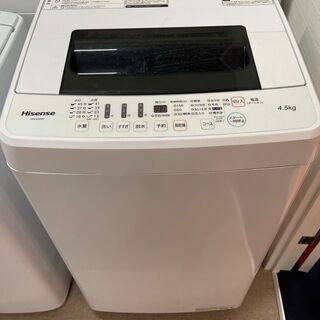 都内近郊無料で配送します　2019年製　洗濯機　ハイセンス　HW-E4502　4.5キロ　HI06