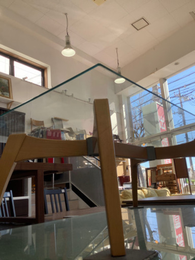 【トレファク花小金井】CALLIGARIS リビングテーブル　ナチュラル　ガラス天板