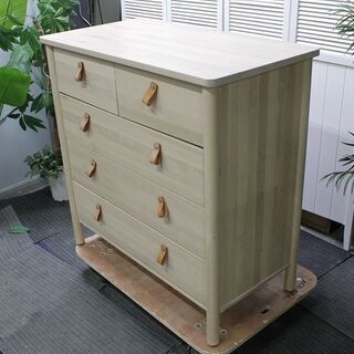 R2779) IKEA 中古イケア ビョルクスネース 4段チェスト 北欧風 天然素材 クラシックスタイル 収納家具 店頭取引大歓迎♪