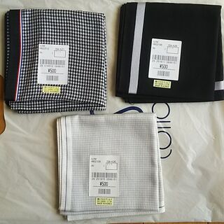 【未使用】紳士用ハンカチ 新品 ３枚 ＋おまけのビジネスバッグ
