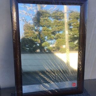 【無　料】木製フレームの鏡　引取限定
