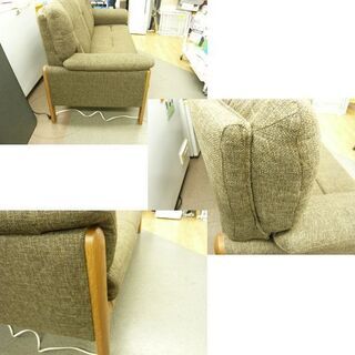 再値下げ！ イーストウッド ハイディ 3P 3人掛けソファ 布製 ホワイトオーク材 幅1720×奥行800×高さ950㎜ 座面高430mm EAST WOOD HI-D 3P リビングソファ ハイソファ 札幌市 西岡店の画像