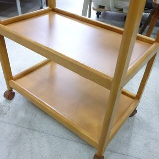 木製 キッチンワゴン キャスター付き 収納 カート 家具 札幌市東区 新道東店の画像