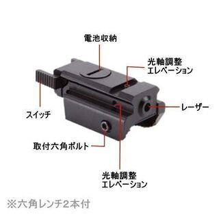 レーザーサイト 20mmレール対応 マウント一体型 20mmマウント付 1130の画像