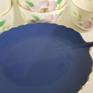 創陶湯呑茶碗☆茶托付　5つセットの画像