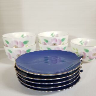 創陶湯呑茶碗☆茶托付　5つセットの画像
