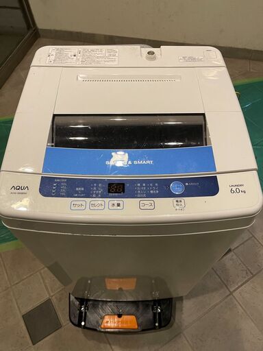 都内近郊無料で配送、設置いたします　2013年製　洗濯機　AQUA　AQW-S60B　6キロ　AQ01