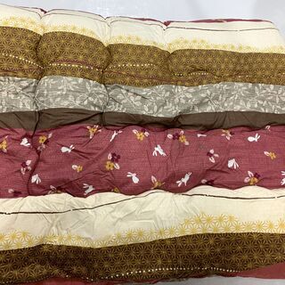 美品！現行品 イケヒコ こたつ布団 掛け 長方形 こよみ 約205×245cm ローズ 和柄 厚掛け 日本製 うさぎ柄 中古 Eの画像