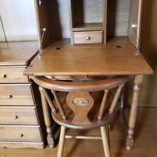 コイズミ　ライティングビューロー チェスト チェア 3点セットの画像