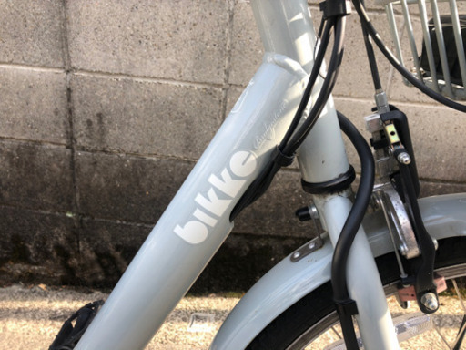 【ブリヂストン　ビッケ】美品❗️ほぼ未使用❗️子乗せ電動自転車　ブルーグレー　9.6バッテリー　SALE中❗️若林自転車
