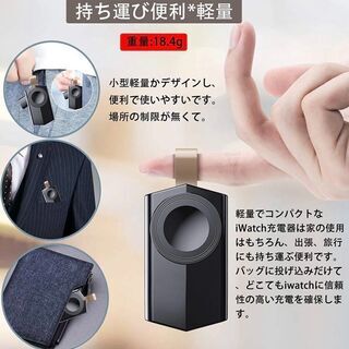 新品　未使用　そのほかも色々激安にて、出品してます！！Ausrann Apple Watch 充電器 iWatchワイヤレス充電器 アップルウォッチ 磁気急速充電器 [ USB Type C to USB 3.0 変換アダプタ付き 持ち運びしやすい 軽量 コンパクト 耐久性 ] マグネット式充電ドック Apple Watch ポータブル ワイヤレスチャージャー い アップルウォッチシリーズ Se/6/5/4/3/2/1 対応 38mm 40mm 42mm 44mm 対応 - (ホワイト; 白)の画像
