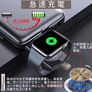新品　未使用　そのほかも色々激安にて、出品してます！！Ausrann Apple Watch 充電器 iWatchワイヤレス充電器 アップルウォッチ 磁気急速充電器 [ USB Type C to USB 3.0 変換アダプタ付き 持ち運びしやすい 軽量 コンパクト 耐久性 ] マグネット式充電ドック Apple Watch ポータブル ワイヤレスチャージャー い アップルウォッチシリーズ Se/6/5/4/3/2/1 対応 38mm 40mm 42mm 44mm 対応 - (ホワイト; 白)の画像