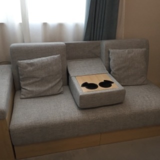 ２人掛けソファベッド+オットマンの画像