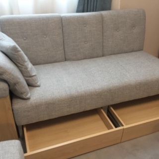 ２人掛けソファベッド+オットマン