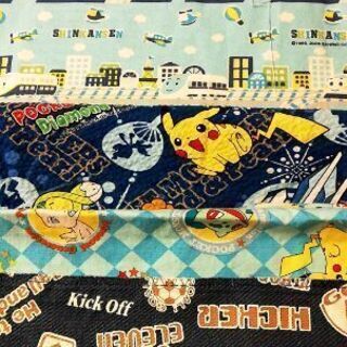 良かったら貰って下さいハギレ5枚(ポケモン·しんかんせん·リロ&...