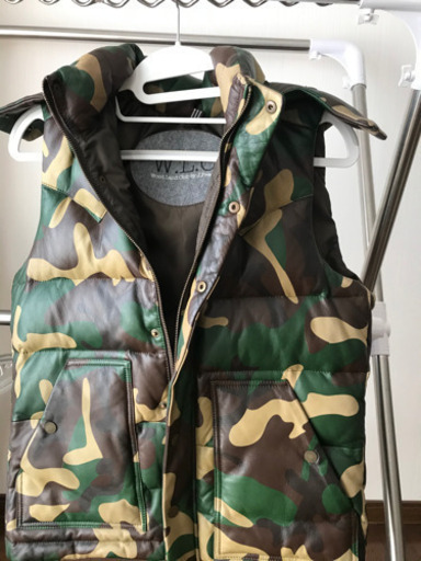 ダウンベスト　ラム革　wood land club by Ｊ.press