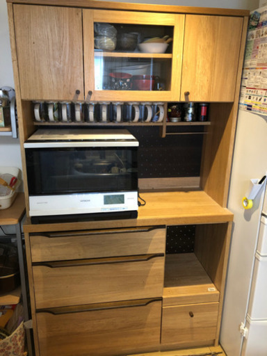 【来週廃棄！最終値下げ】食器棚　木目ナチュラル