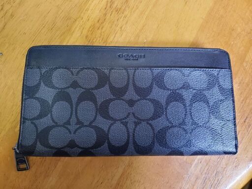 美品 COACH コーチ 長財布 トラベル ウォレット シグネチャー