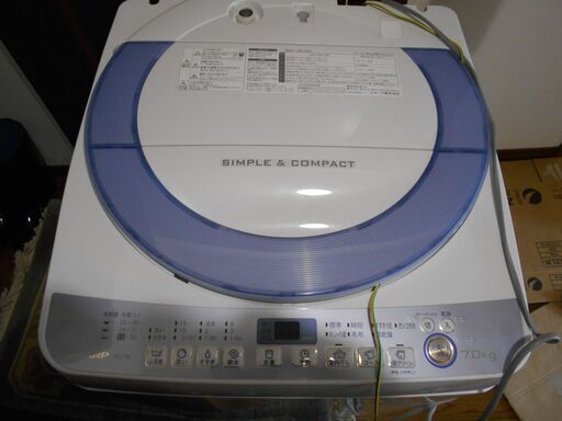 SHARP シャープ　洗濯機　7ｋg　2016年製　スリム・コンパクトタイプ