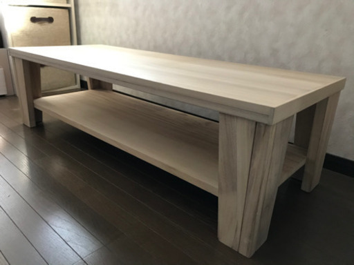 美品　ナチュラル　シンプル　木製　ホワイトテーブル